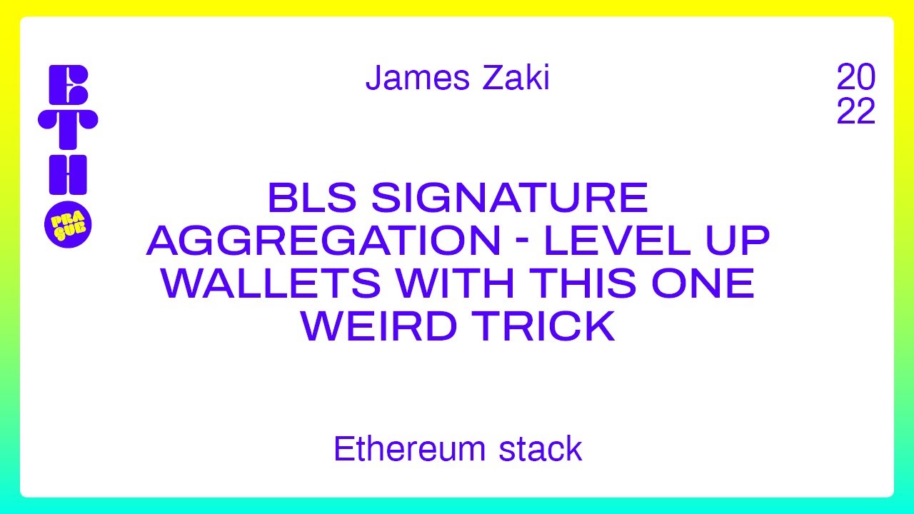 BLS Signature Aggregation - level up wallets with this one weird trick