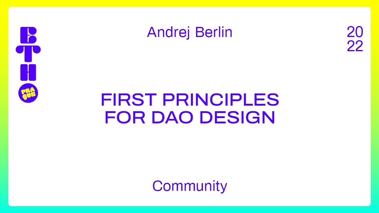 First principles for DAO design