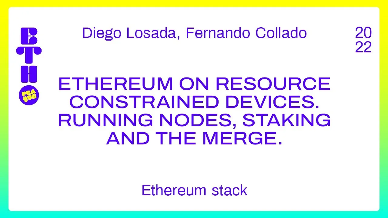 Ethereum on Resource constrained devices. Running nodes, staking and The Merge