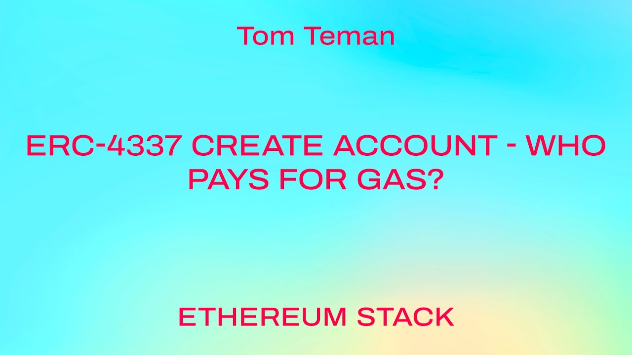 ERC-4337 Create Account - who pays for gas?
