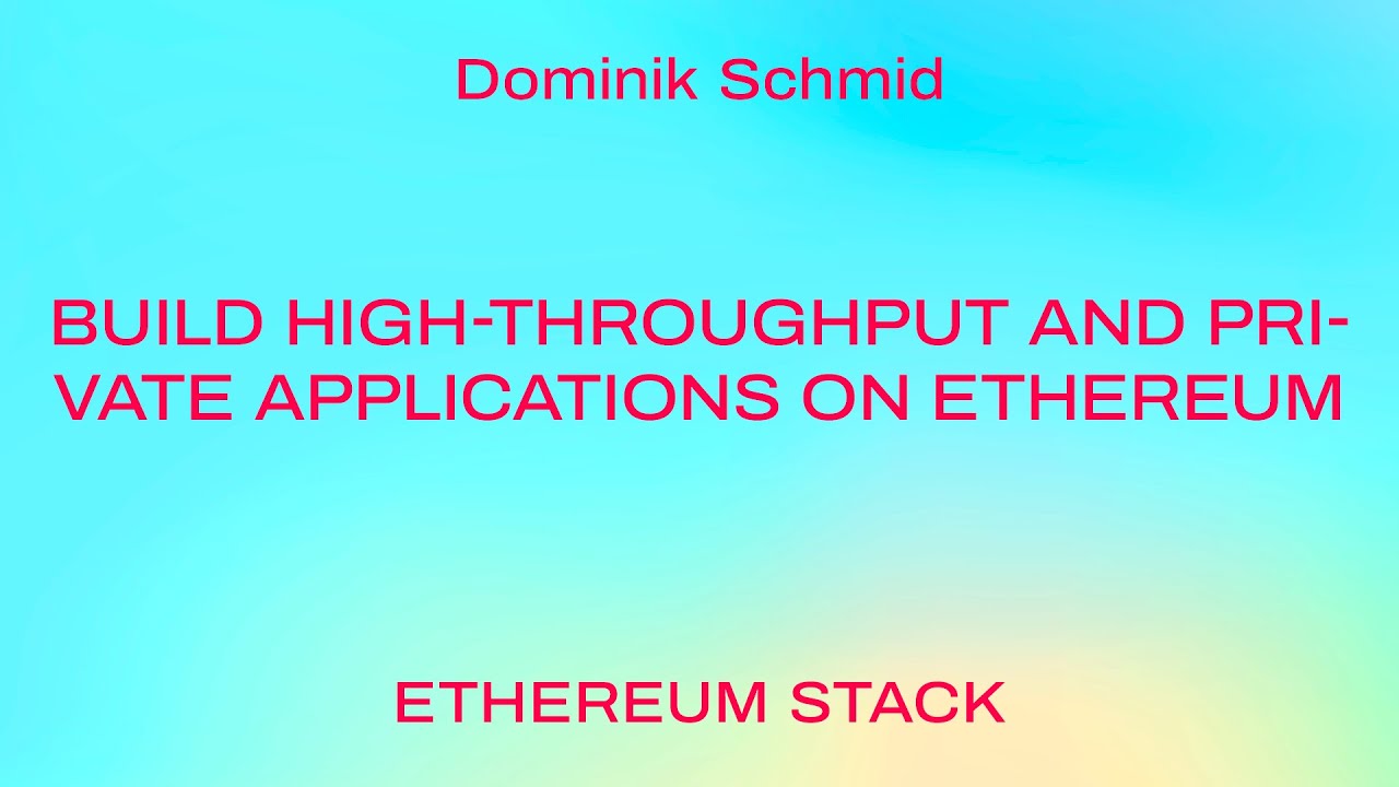 Build high-throughput and private applications on Ethereum