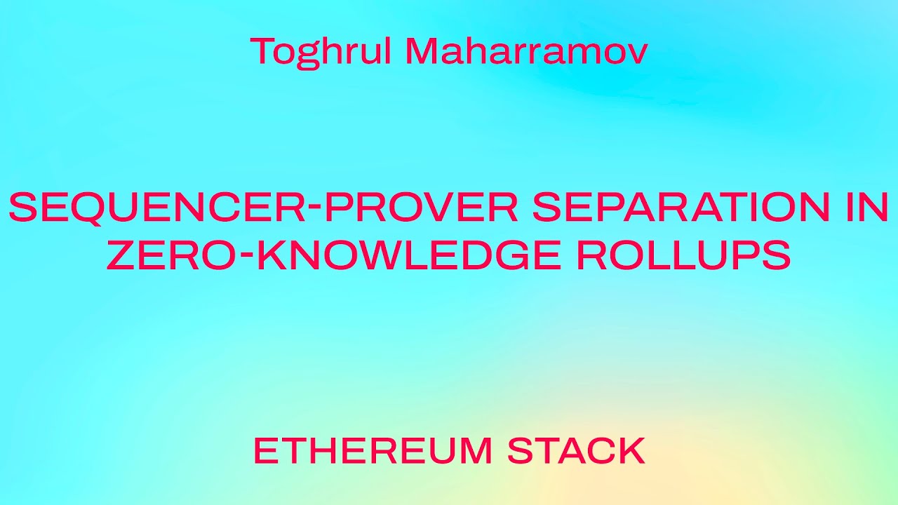 Sequencer-Prover Separation in Zero-Knowledge Rollups