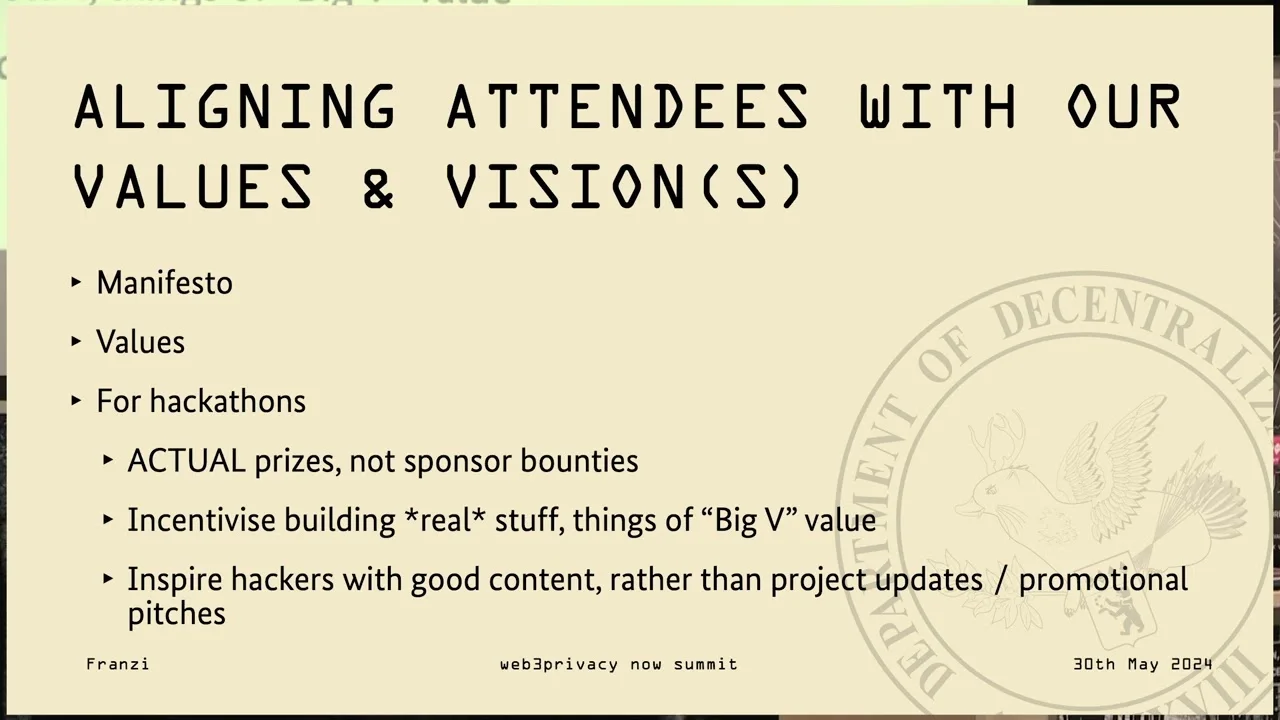 Values and Identity for Crypto Events